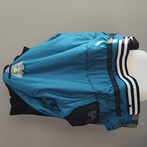 Obermeyer Teen Gage Radio Wave Patterned Hooded Ski/Snowboard Jacket Sz Teen XL - Picture 10 of 13